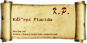 Kárpi Placida névjegykártya